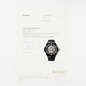 Hublot, Big Bang, King Power, Unico Black Magic, chronograph, ca 2019.