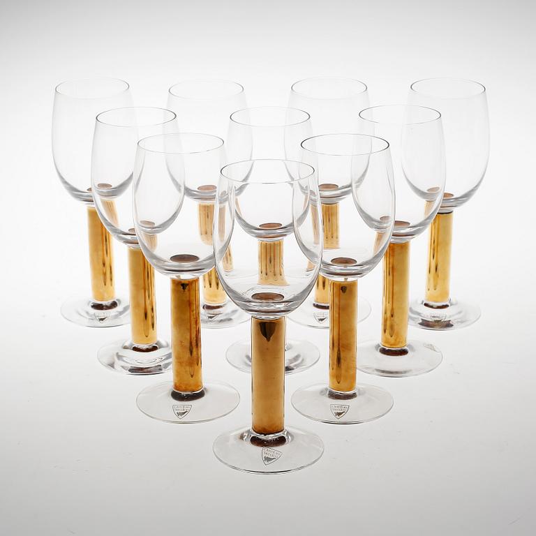 VITVINSGLAS, 10 st, "Nobel", Gunnar Cyrrén, Orrefors,