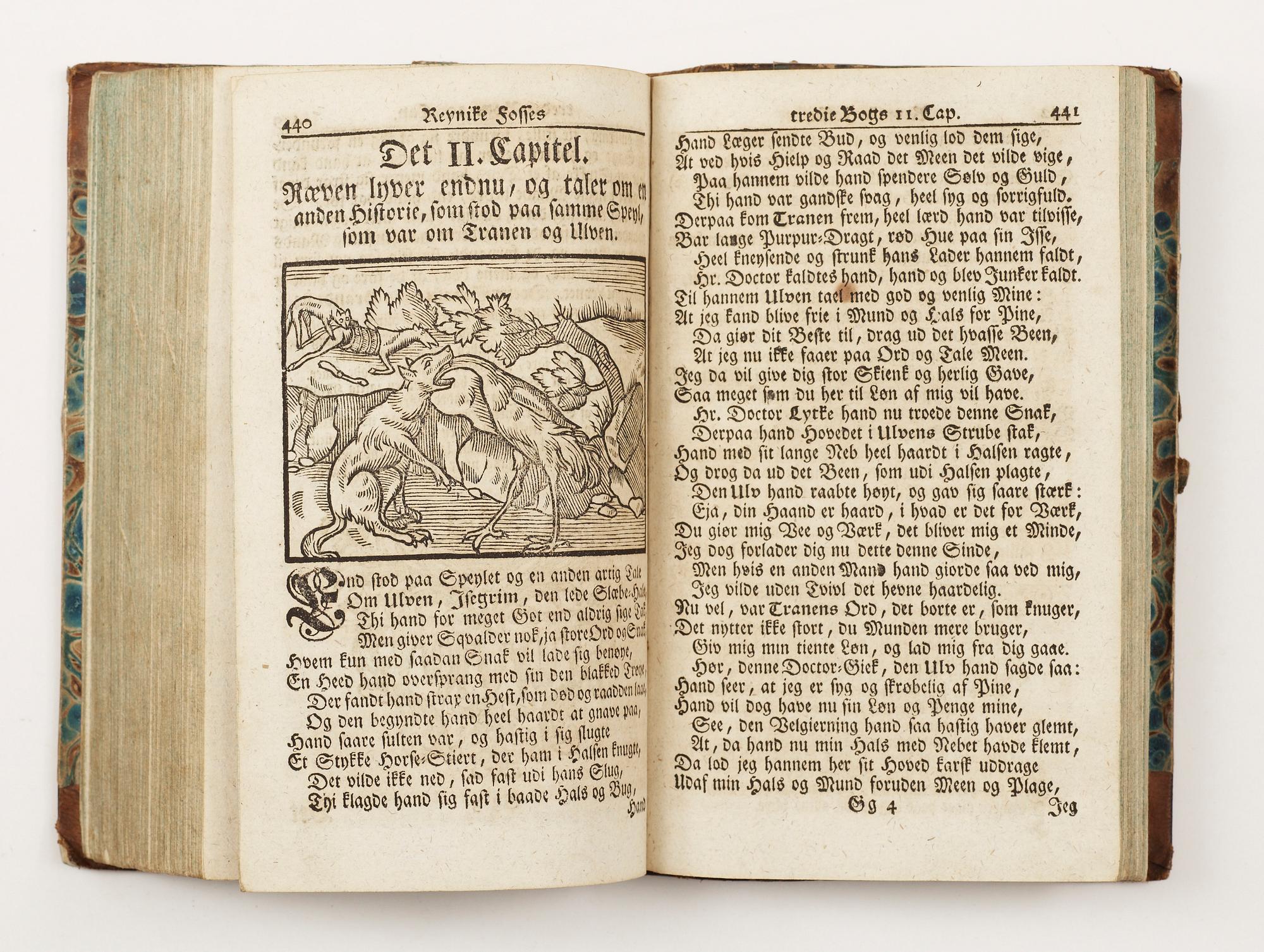 BOK, "Speculum vitae Aulicae...Reynike Foss..." övrs Herman Weigere, Köpenhamn 1747.