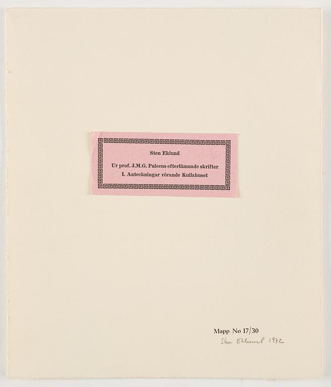 Sten Eklund, "Kullahusets hemlighet" (Kullahussviten).