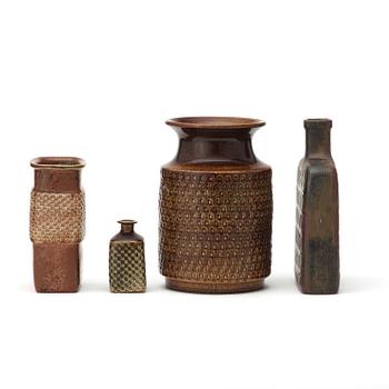 Stig Lindberg, A set of four stoneware vases, Gustavsberg Studio 1966-67.