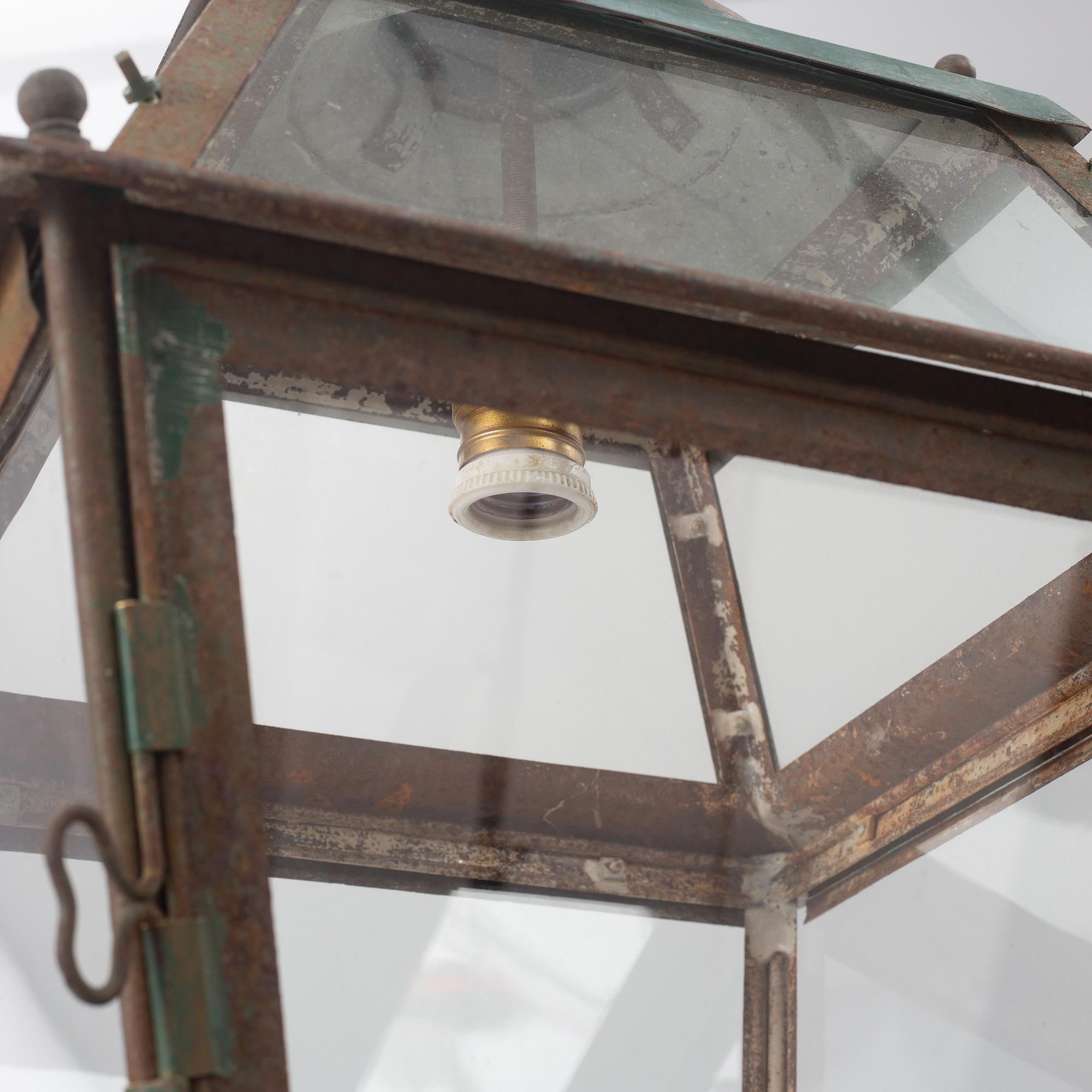 Ceiling lanterns, a pair, 19th century.