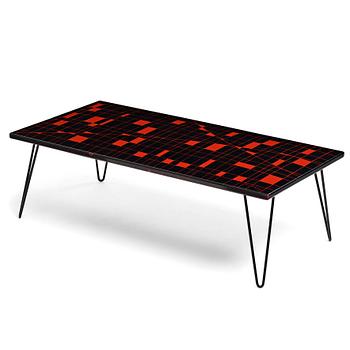 235. Carl-Arne Breger, CARL-ARNE BREGER, an enameled coffee table for Gustavsberg, Sweden 1958.