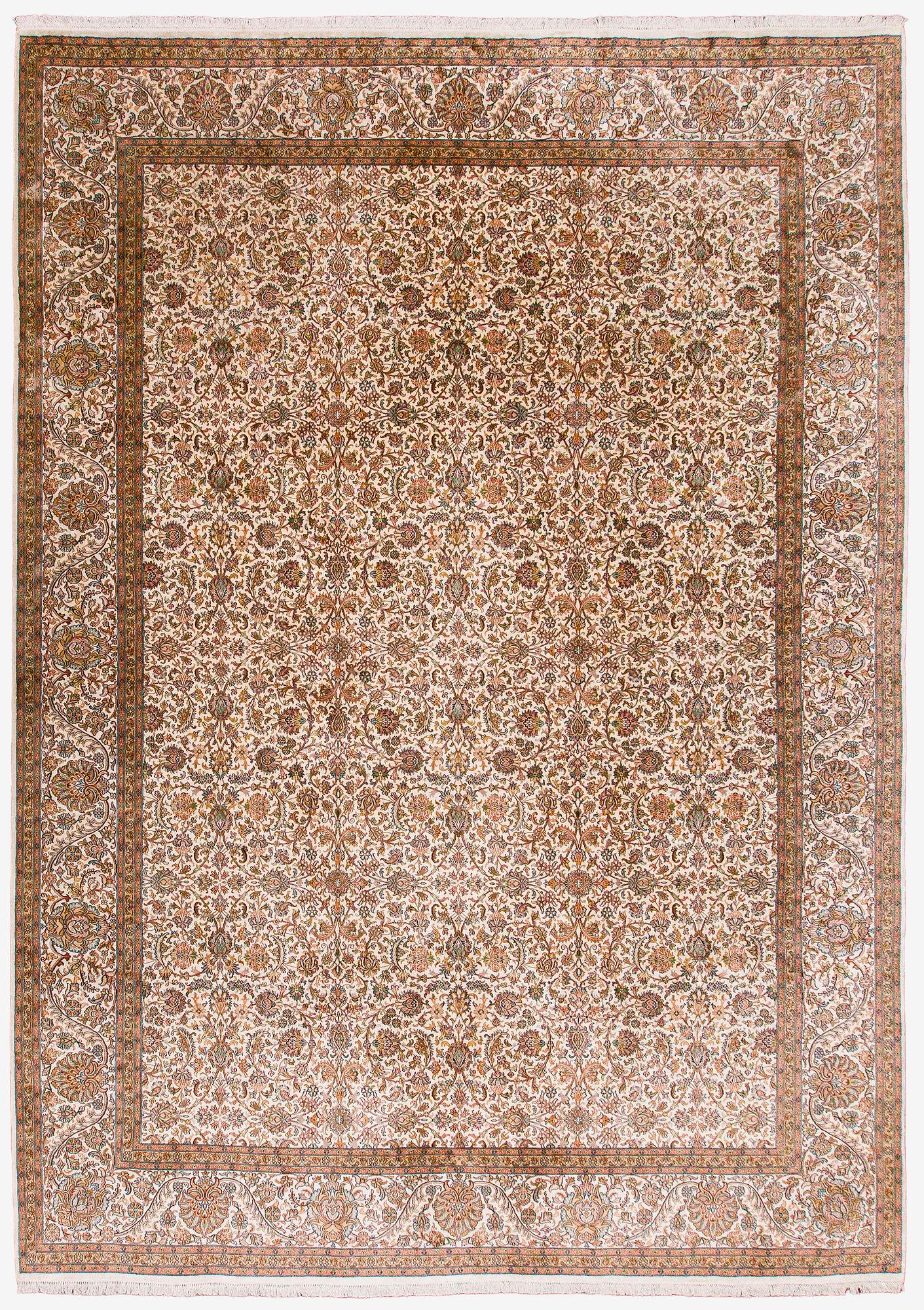 Matta, Kashmir, silkkiä, noin 312 x 425 cm.