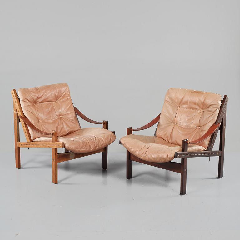 FÅTÖLJER, ett par, "Hunter", Torbjörn Afdal, Stranda Industri för Bruksbo, Norge, 1960/1970-tal.