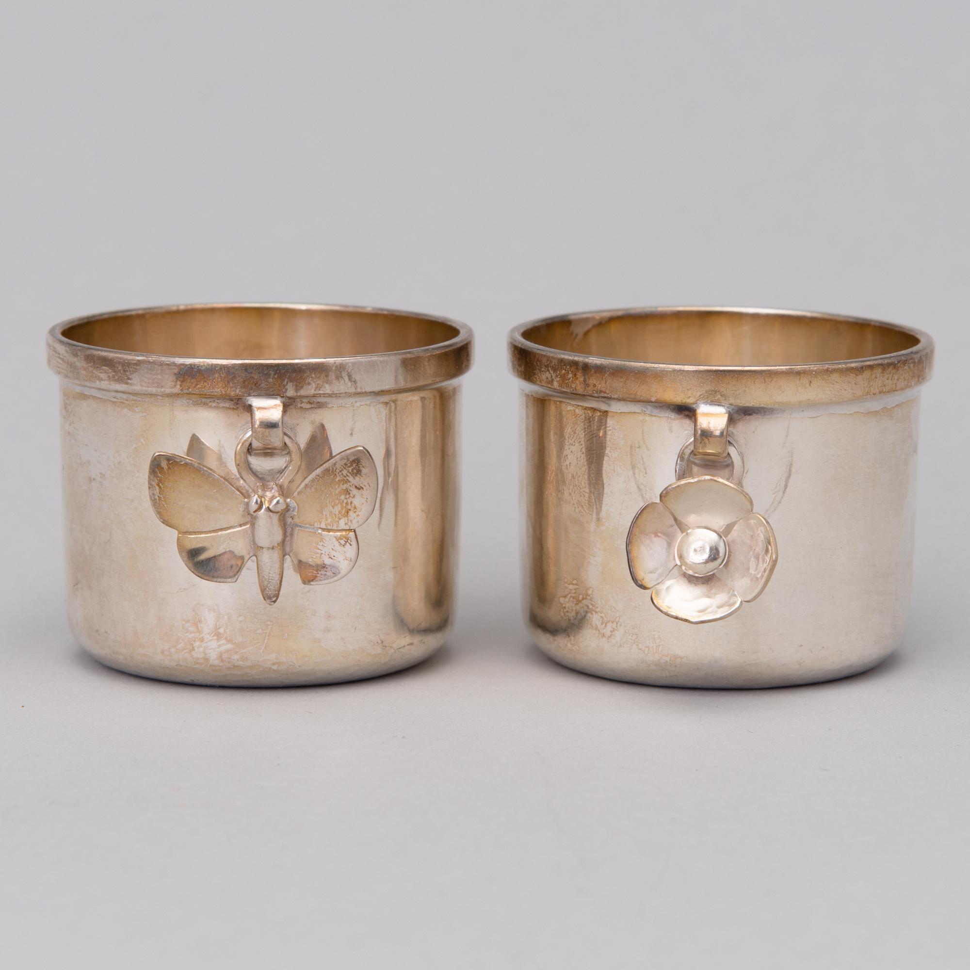 TWO SILVER BEAKERS, Tammisaari 1978.