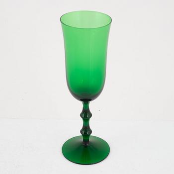 Simon Gate, a set of 14 champagne glasses, "Salut", Orrefors Sandvik, mid-20th century.