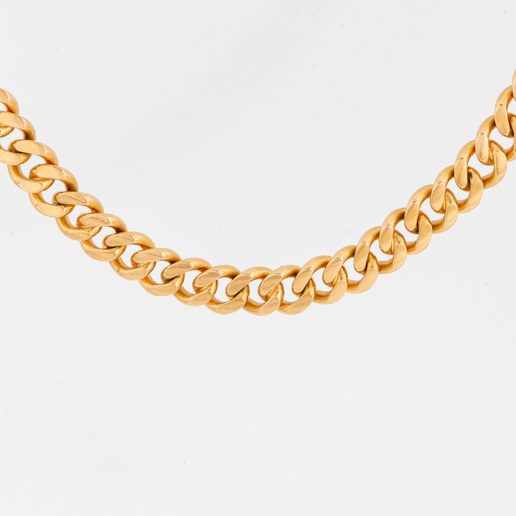 HALSLÄNK, manglad pansarlänk, 18K guld.