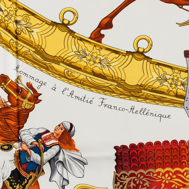 SCARF, Hermès, "L'Hommage á l'Amitié Franco-Ellenique", issued 1985.