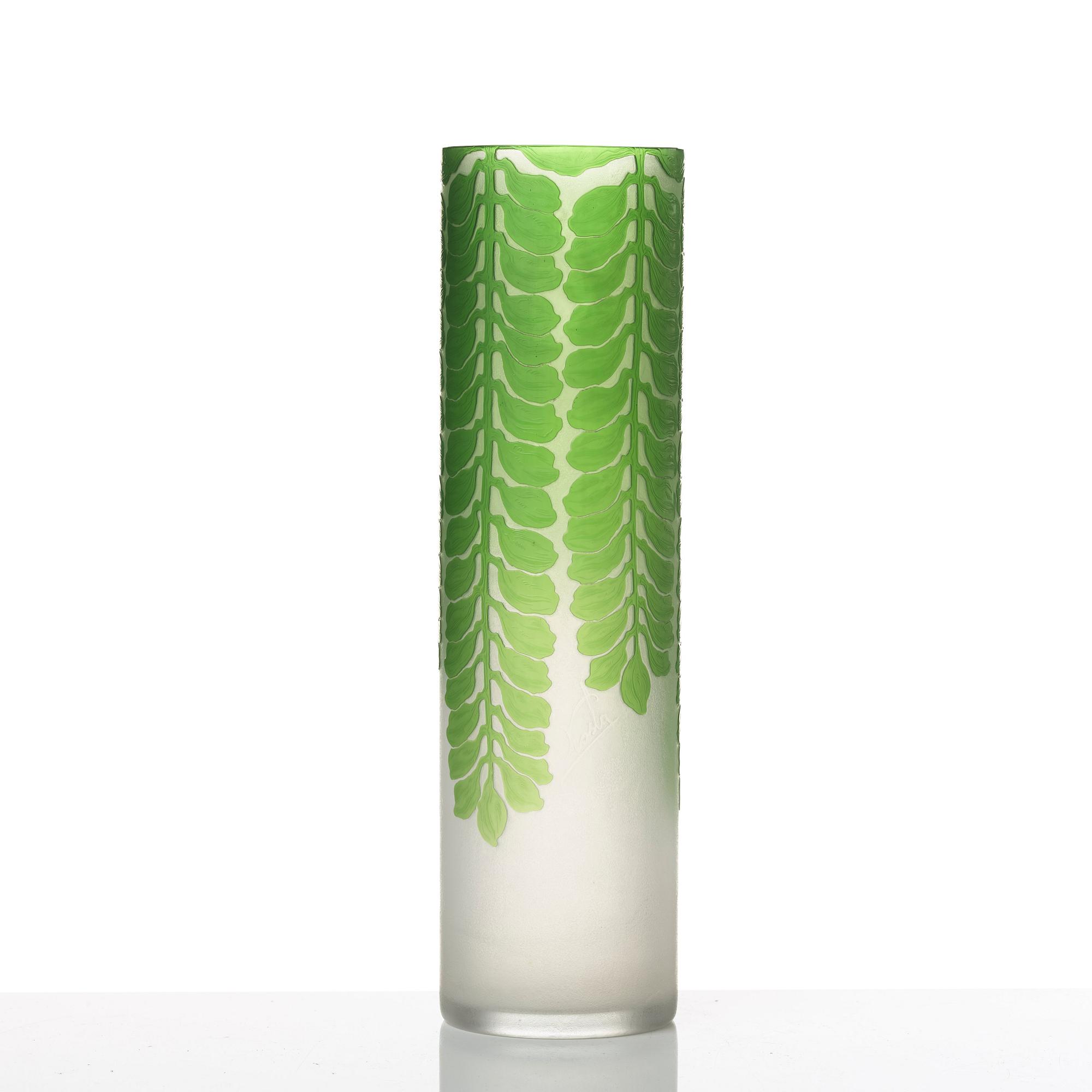 Karl Lindeberg, an Art Nouveau cameo glass vase, Kosta early 20th century.