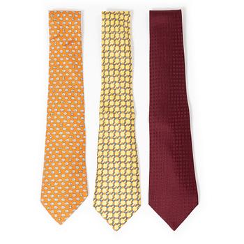 Hermès, ties, 3 pcs.