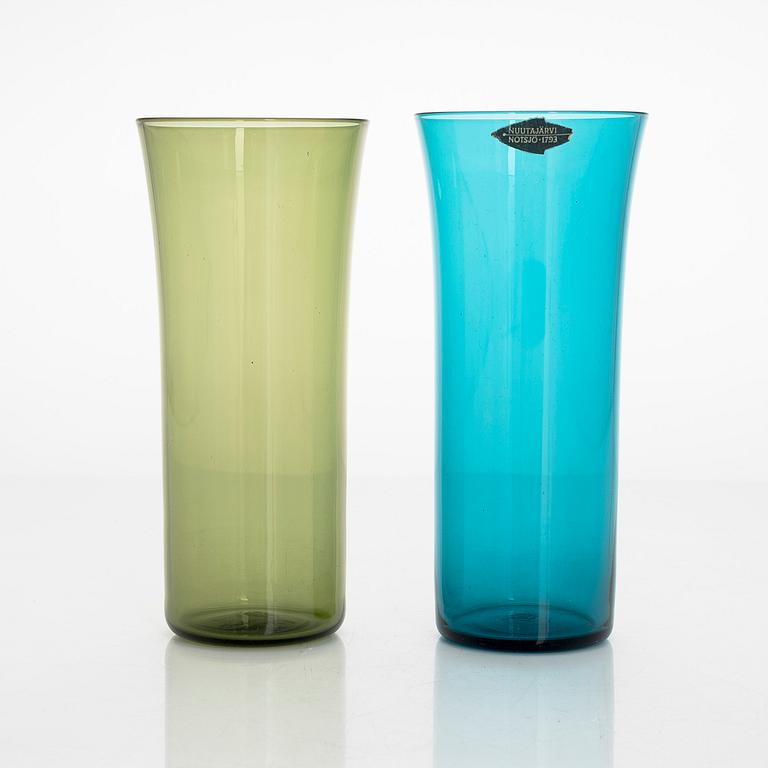Kaj Franck,  18 model 1725 "Trumpetti" drinking glasses Nuutajärvi Notsjö, Finland. 1958-63.