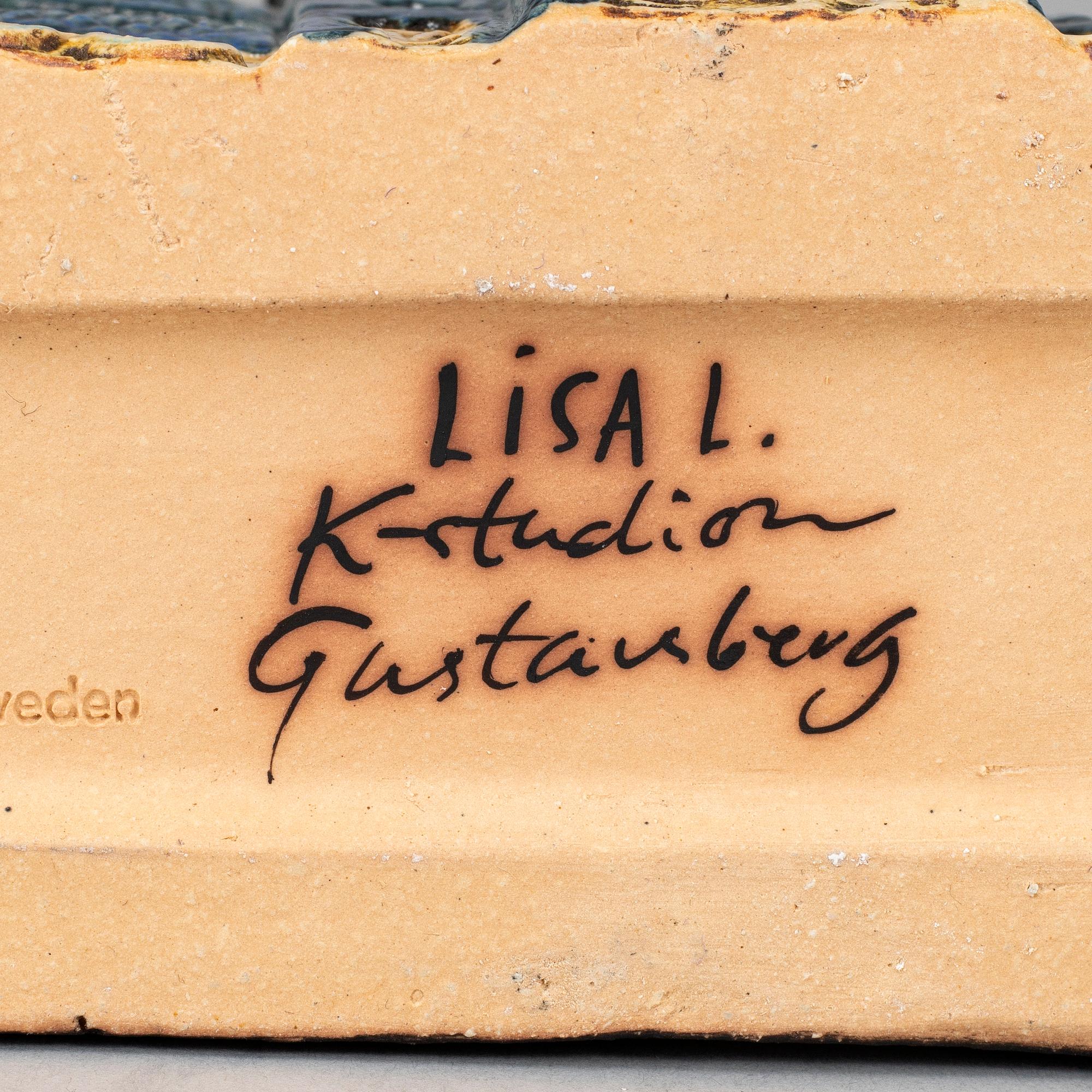 A Lisa Larson stoneware figure of a house, K-Studion, Gustavsberg.
