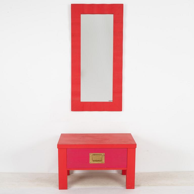 Erik Höglund, a dresser and a mirror, Eriksmåla glas, Sweden, 1960's/70's.