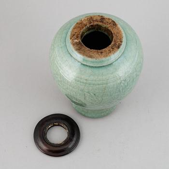 A celadon vase, Ming dynasty (1368-1644).