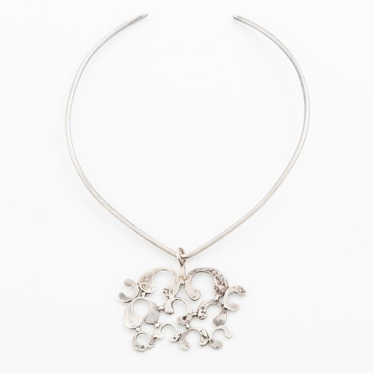Inga-Britt "Ibe" Dahlquist, Neck ring with pendant, sterling silver,