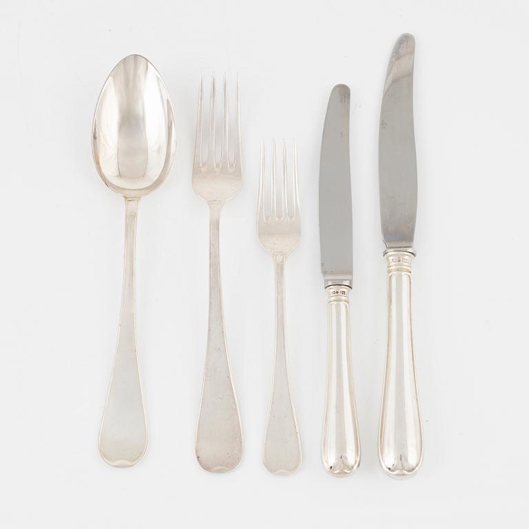 Cutlery set, pieces, silver, "Svensk rund", GAB, Eskilstuna, 1974-1975.