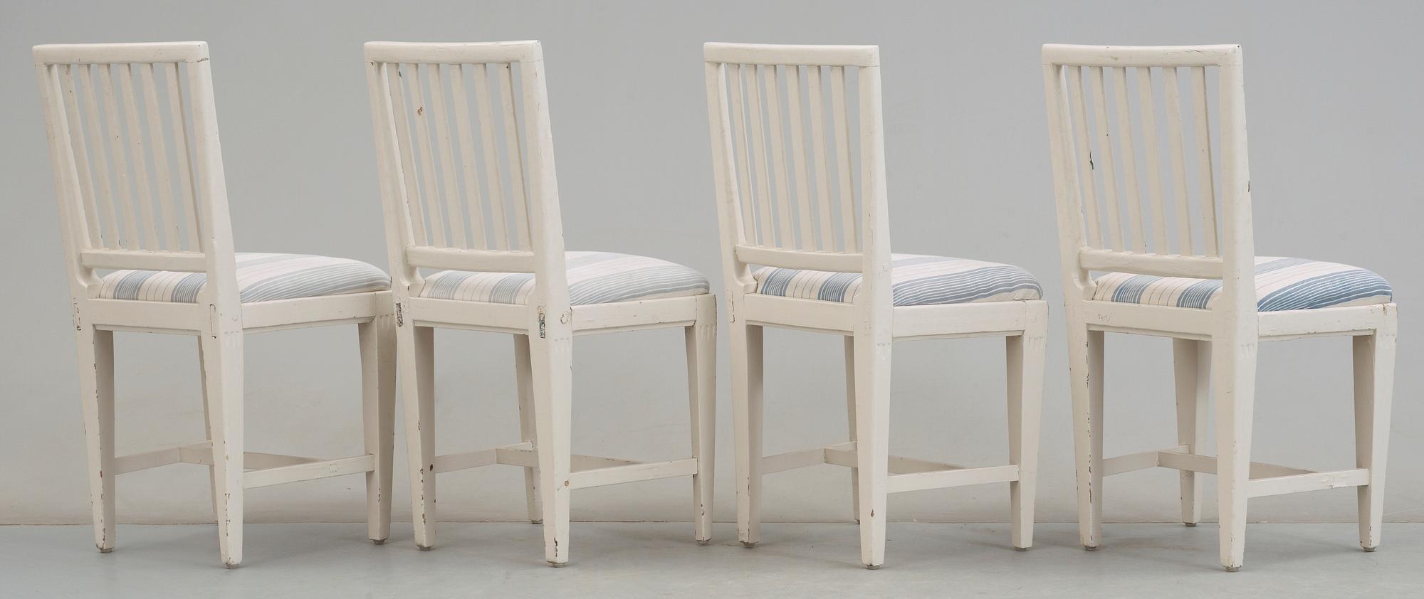 STOLAR, 4 st, Gustavianska provinsarbeten, 1800-tal.