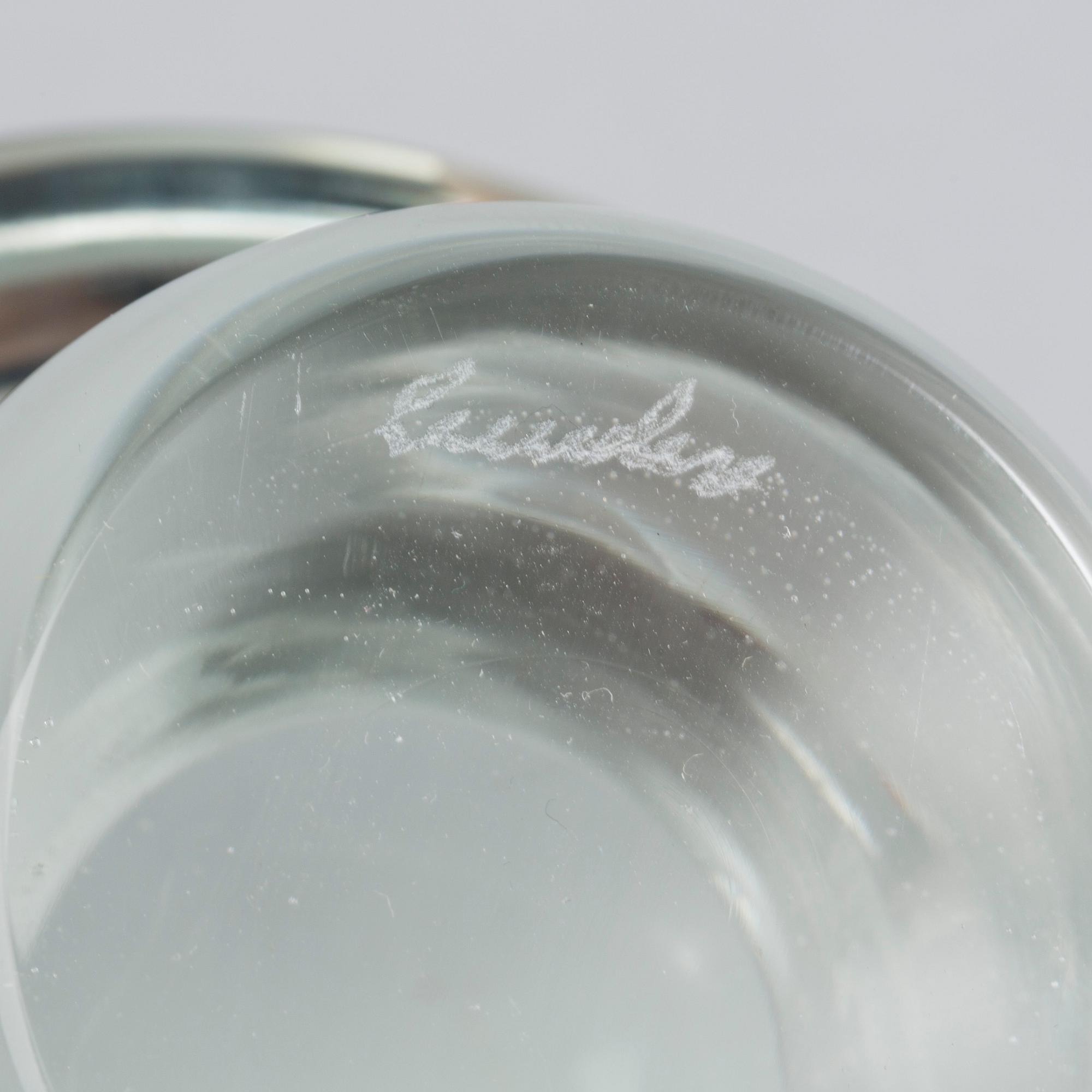 A SET OF FOUR ANTONIO DA ROS GLASS MUSCHROOMS FOR CENEDESE, later part of the 20th century.