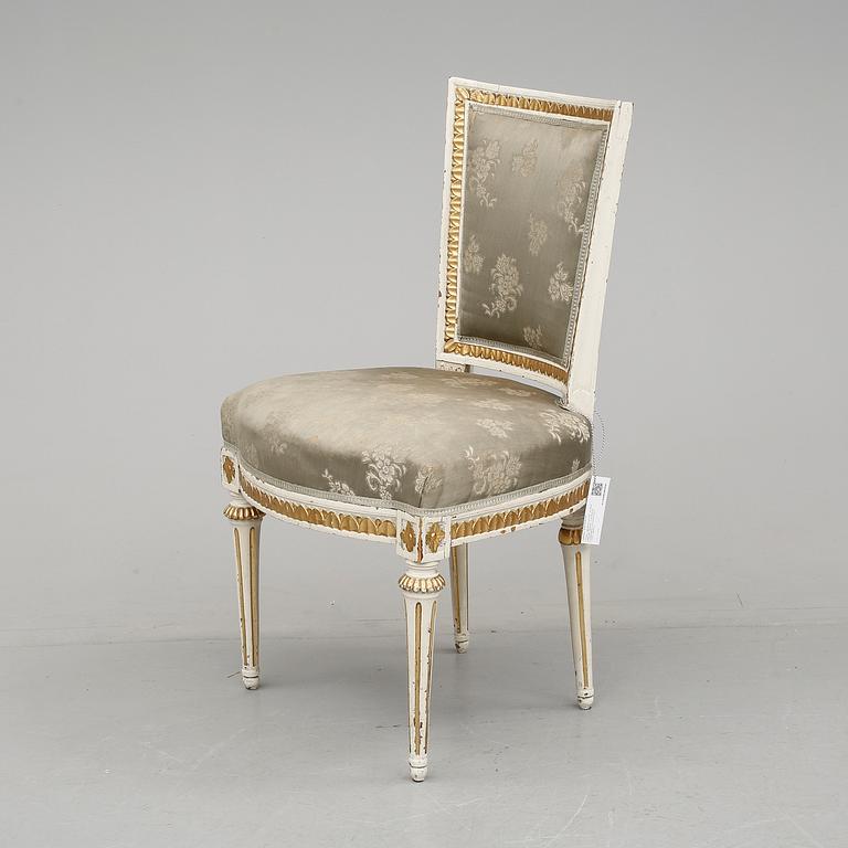 STOL, gustaviansk, enligt etikett Johan Lindgren (mästare i Stockholm 1770-1800).