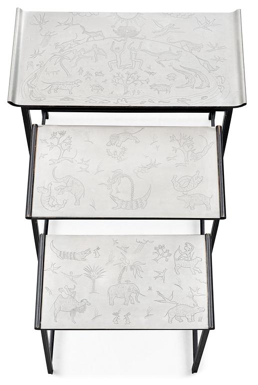 A Nils Fougstedt & Björn Trägårdh set of tables by Svenskt Tenn 1930.