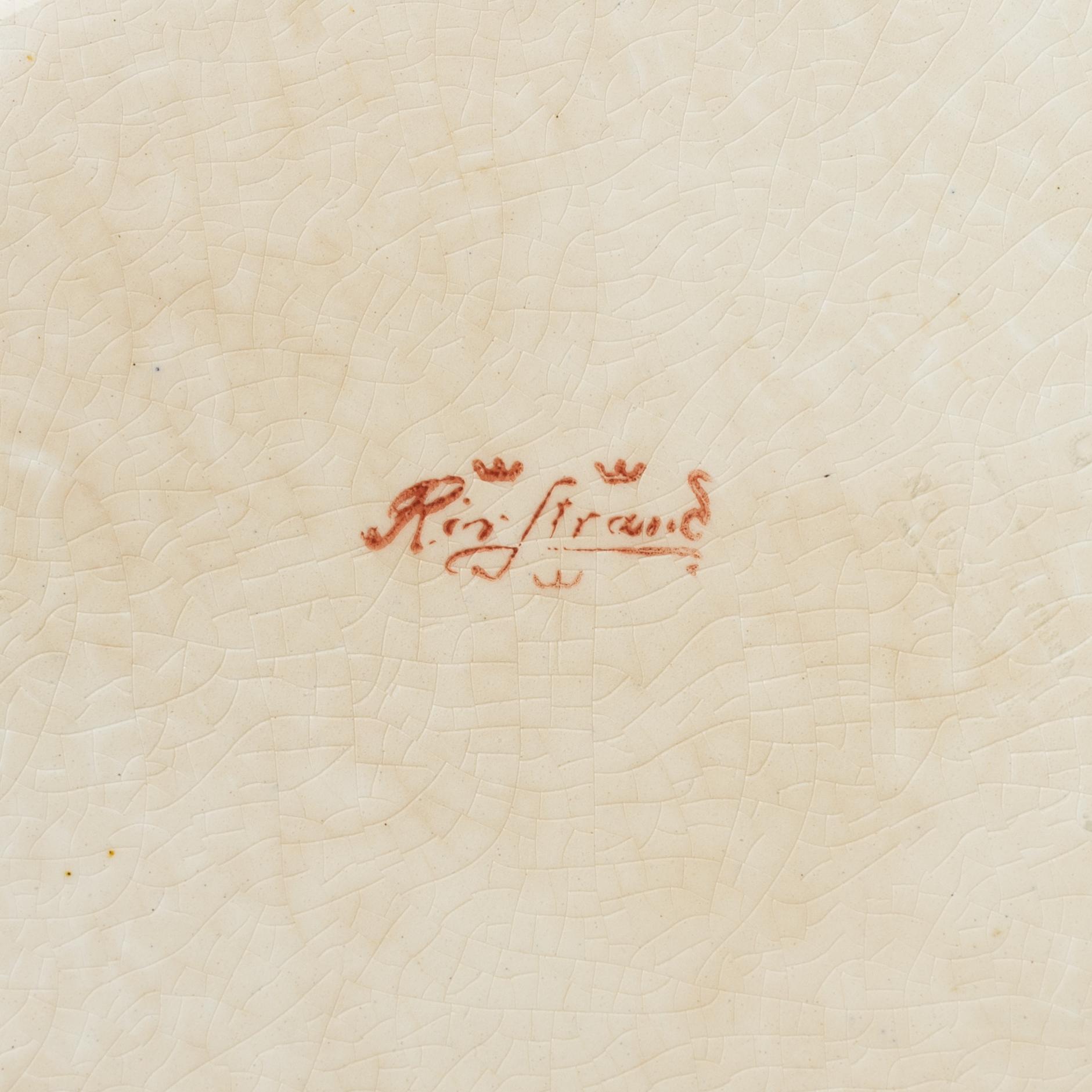 Alf Wallander, terrin med lock, jugend, Rörstrand, omkring år 1900.