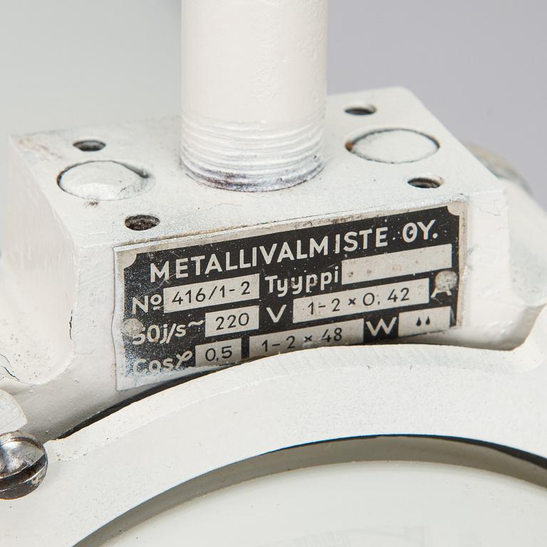 Teollisuusvalaisin / kattovalaisin, Metallivalmiste Oy, 1900-luvun puoliväli.