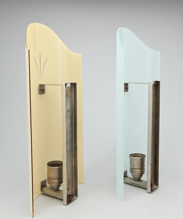 VÄGGLAMPETTER, 4 st, art deco, 1900-talets första hälft.