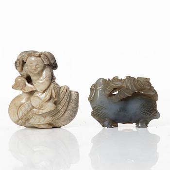 A group of four Chinese stone figures, 20th century.