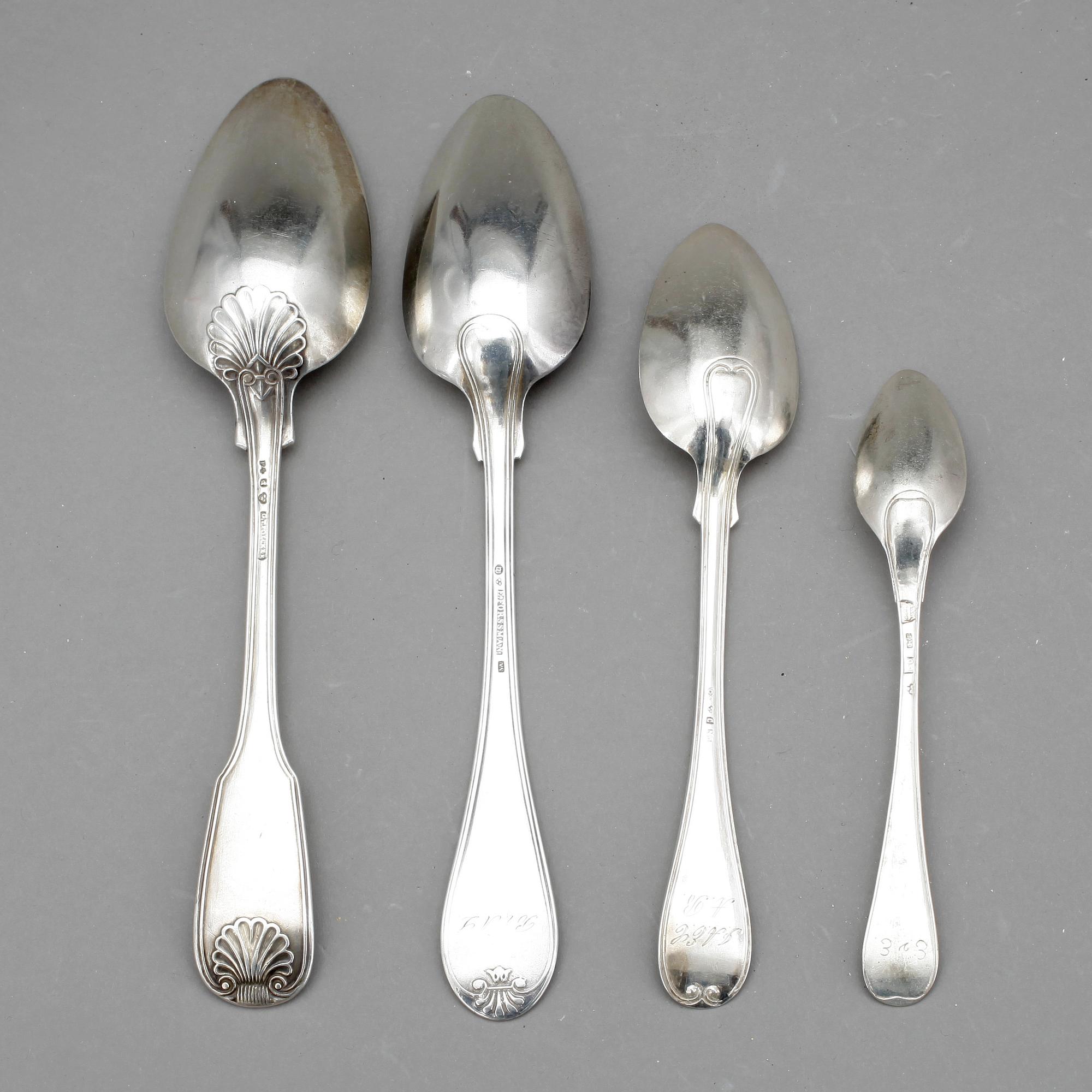 SKEDAR, 21 st, silver, bl a E. Forrsman, 1875, tot vikt 628 gram.