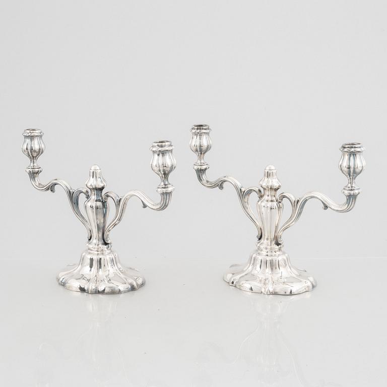 A pair of silver candelabras, A.G.Eriksson, Nässjö, Sweden, 1931.