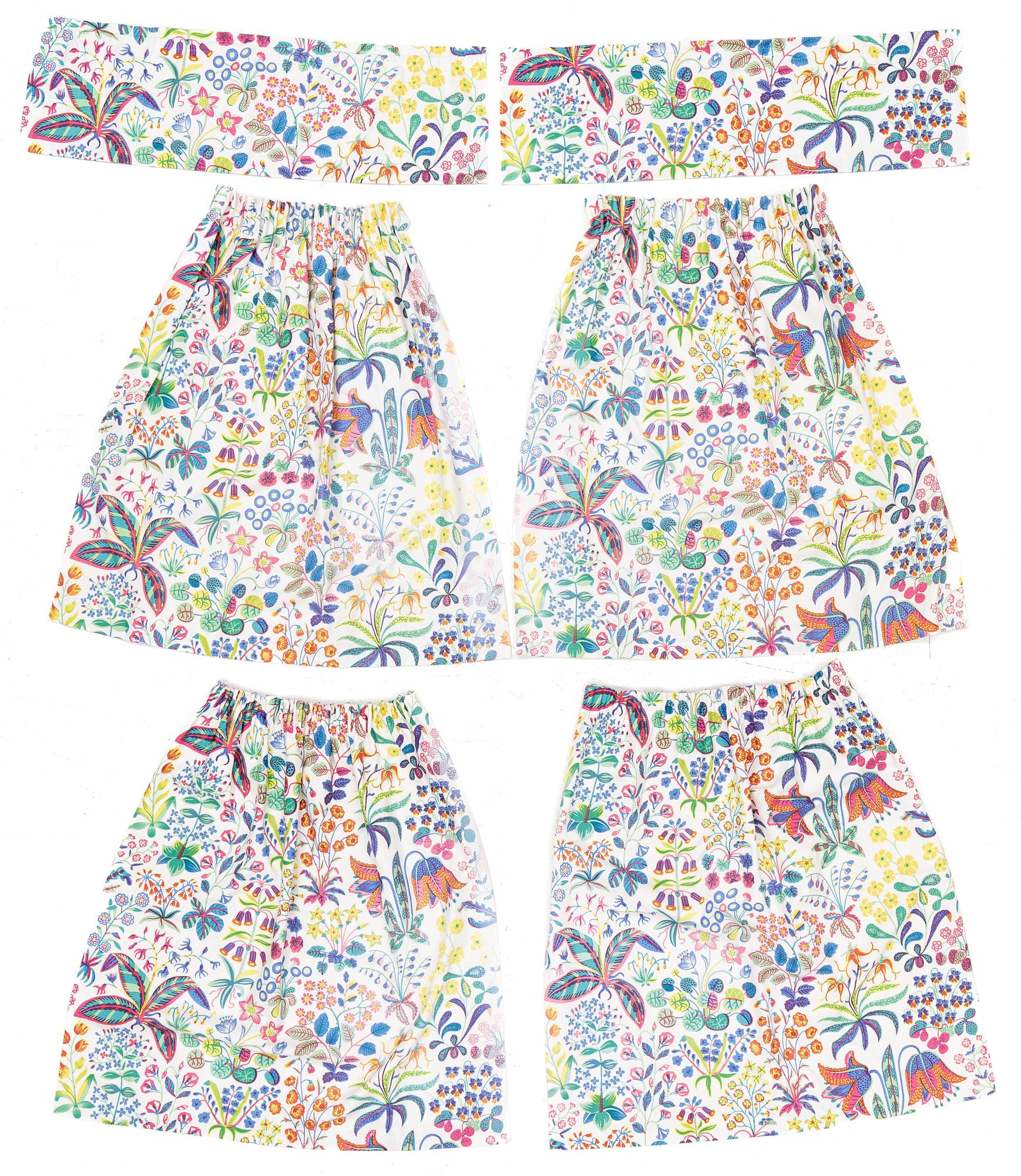 Josef Frank, two pairs of curtains, and two curtain valances, 'Under Ekvatorn', Svenskt Tenn.