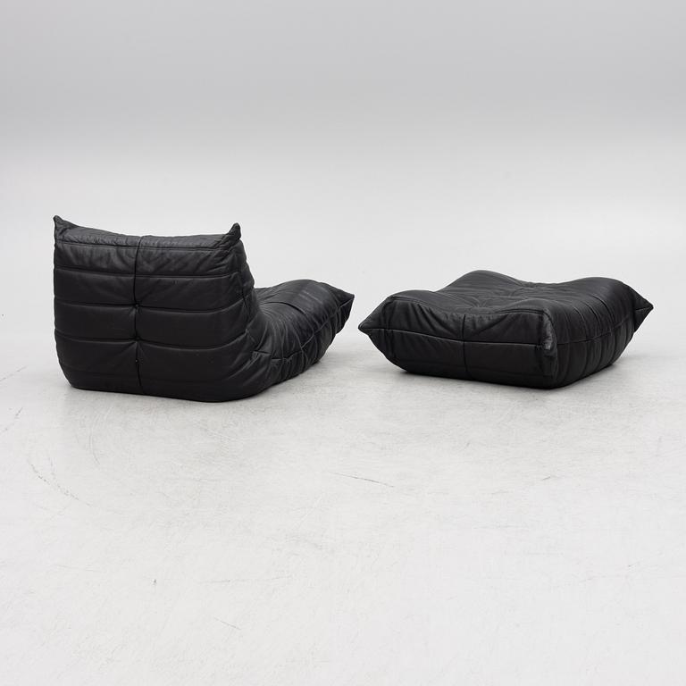 Michel Ducaroy, fåtölj med fotpall, "Togo", Ligne Roset, Frankrike, 2000-tal.