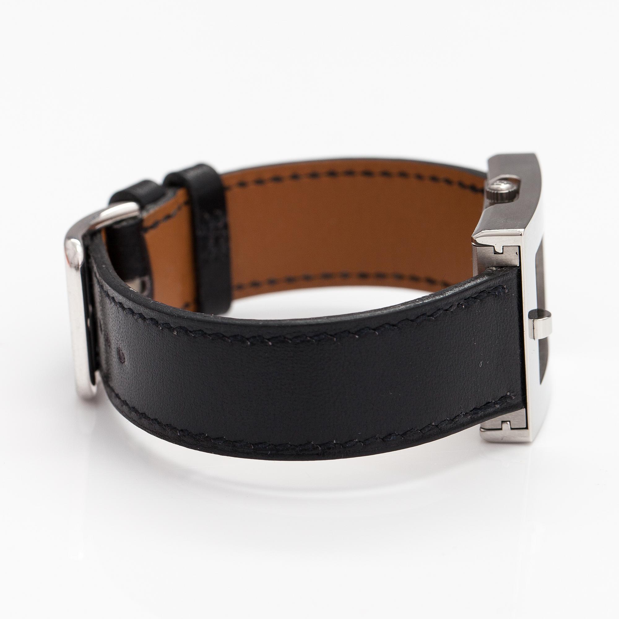 HERMÈS, Belt, wristwatch, 26 x 30 mm.