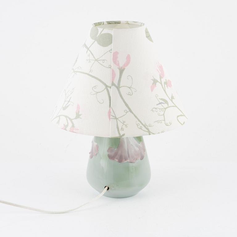 Karl Lindström, bordslampa, jugend, Rörstrand, omkring år 1900.