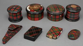 SAMLING TARTANWARE, 24 delar, England 1800/1900-tal.