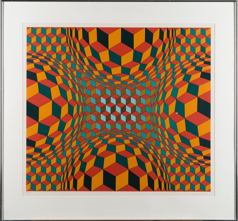 VICTOR VASARELY, serigraphe, signed and numbered 44/50.