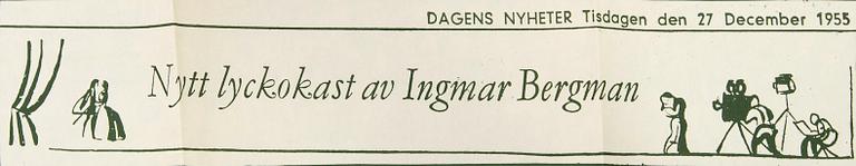 POSTER, 1955, Ingmar Bergman, SF A-B  Kopia Stockholm.