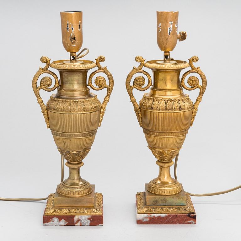 A pair of Russian/French table lamps from second half of 19th century.