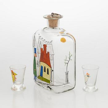 Tapio Wirkkala, A liquor bottle with ten shot glasses, Iittala 1948.