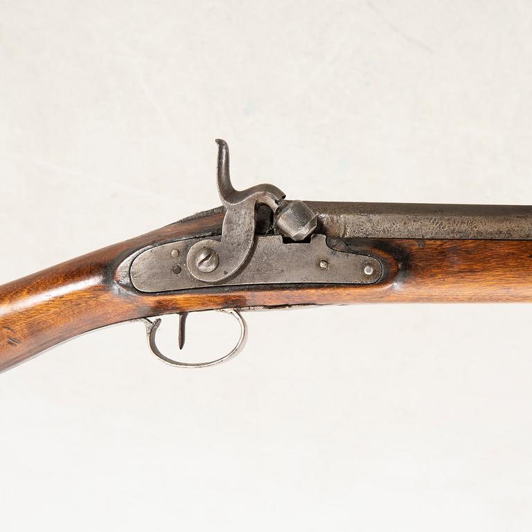 Percussion rifle, 19th century, likely Sweden.