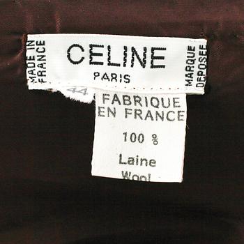 CÉLINE, a brown wool blend skirt.