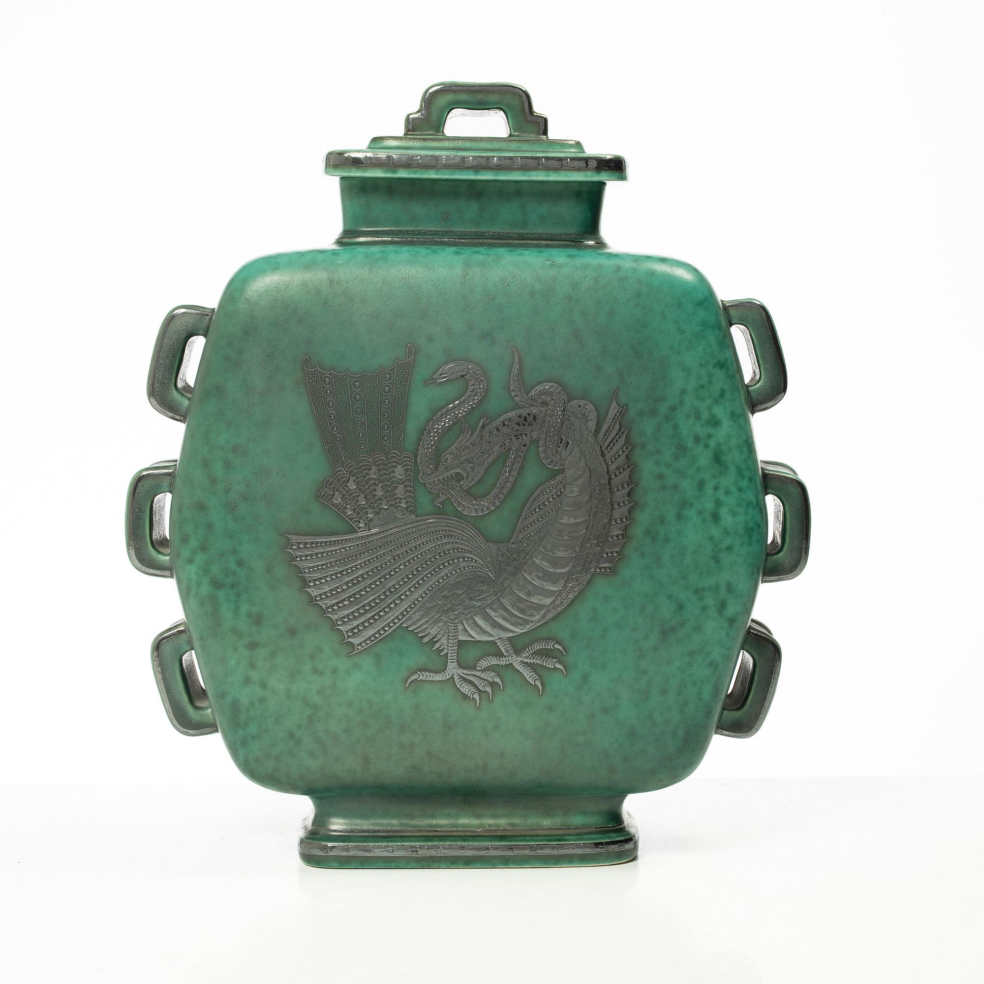 Wilhelm Kåge, lockurna, stengods, "Argenta", Gustavsberg, 1947.