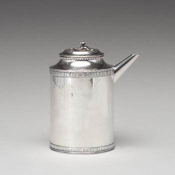 A Swedish 18th century silver chocolate-pot, mark of Pehr Zethelius, Stockholm 1767.