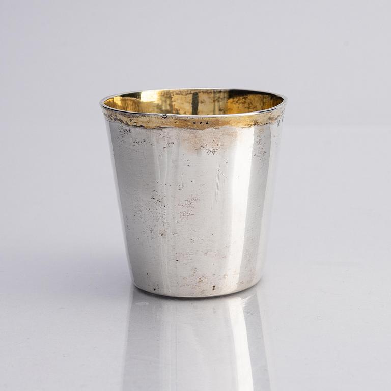 A Swedish parcel-gilt silver hunter’s beaker, mark of Pehr Zethelius, Stockholm 1771.