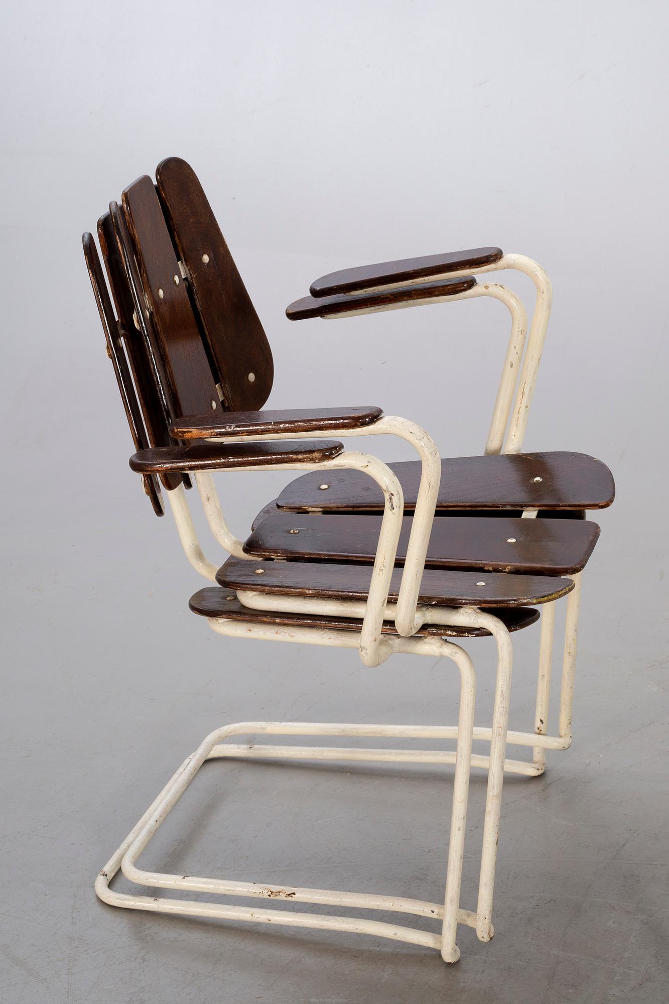 TRÄDGÅRDSGRUPP, 6 delar,  Herman Perssons Järn- och trämanufaktur i Bjärnum, 1950/60-tal.