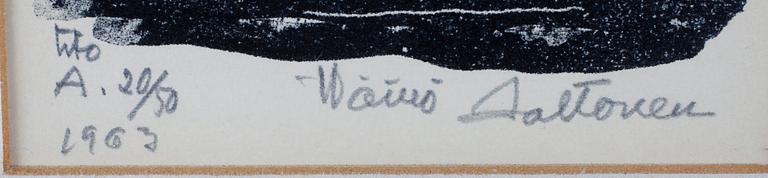 WÄINÖ AALTONEN, litografi, signerad och daterad 1963.