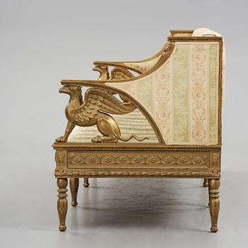 A late Gustavian sofa attributed to E. Ståhl (master in Stockholm 1794-1820).