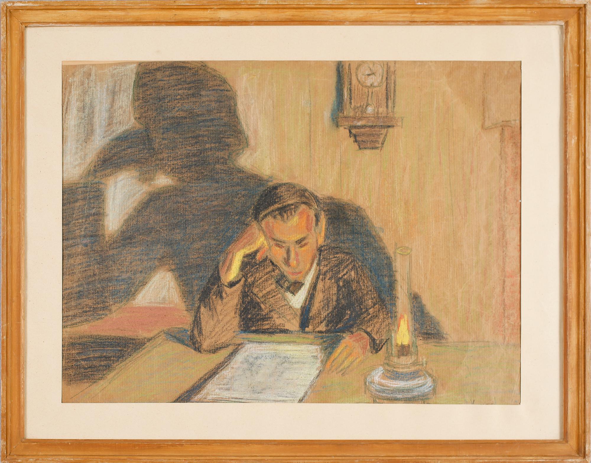 AXEL KARGEL, pastell, signerad.