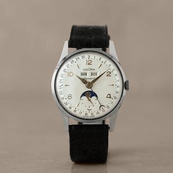 81. VULCAIN, efemerid, wristwatch, 34 mm,